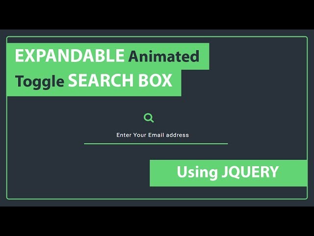 CSS Expandable Search box | Search box In HTML CSS & Jquery