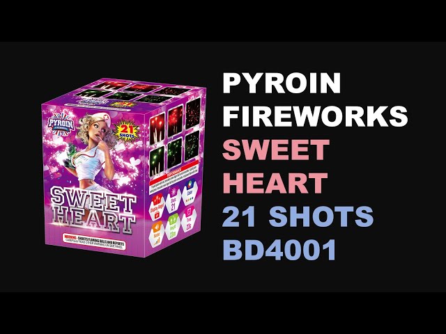 BD4001 SWEET HEART 21SHOTS 200G CAKE WITH TIGER TAIL AND CROSSETTE