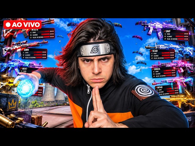 🔴 TESTANDO AS ARMAS ATRIBUTADAS! - NOVA ATUALIZAÇÃO NARUTO - FREE FIRE AO VIVO ❤️