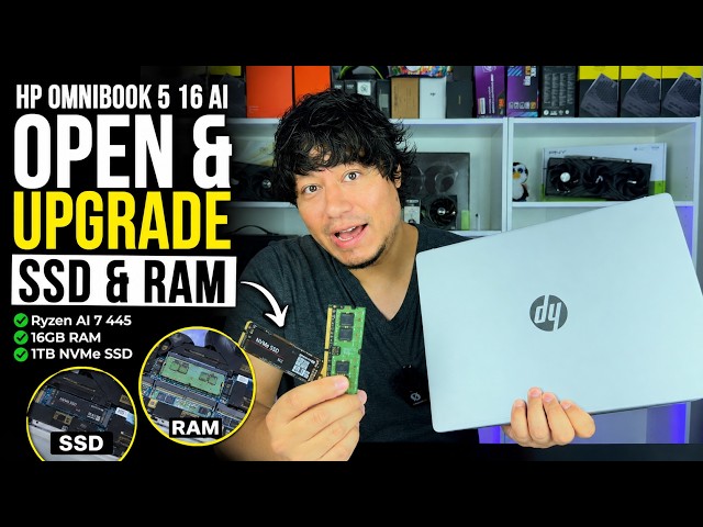 HP OmniBook 5 16 Upgrade Guide: How to Change RAM & SSD (Ryzen AI 7) 16-cg0070wm