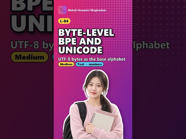 L-04: Byte-level BPE and Unicode – Tokenization Explained #shorts #bpe #llm