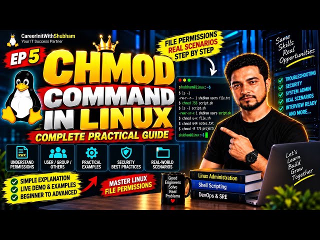 🚀 Linux CHMOD Permissions EXPLAINED! 🔥 50+ Real Examples