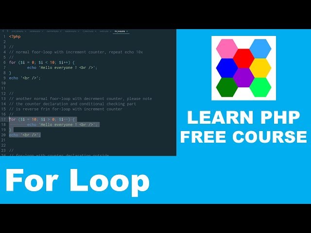 Learn PHP - Part 10 | For Loop
