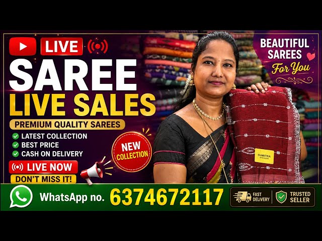🔴 இன்றைய சூப்பர் சாரீஸ் கலெக்ஷன் | Live Sale | WhatsApp 6374672117