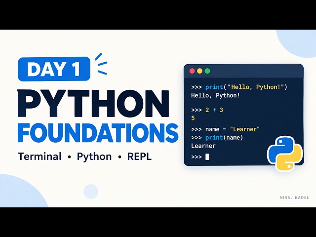 Python for Beginners — Day 1: Terminal, Python & REPL | Programming Foundations