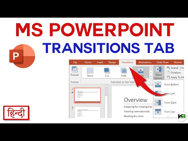 Transitions Tab in Powerpoint | KB Tech India