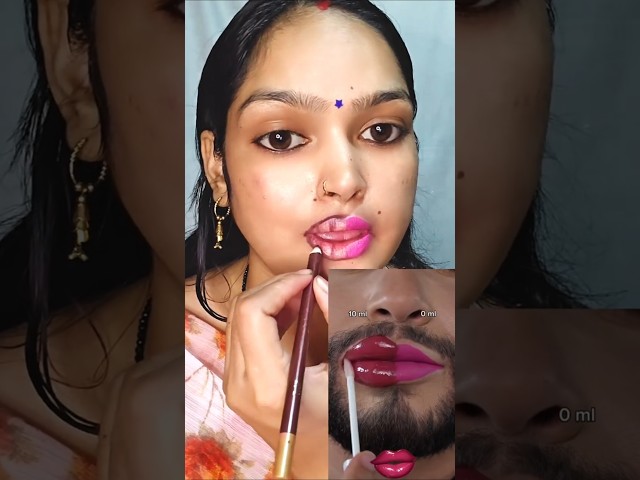 0ml OR 10ml fuller Lips👄Tutorial😍#fullerlips #fyp #youtubeshorts #virallipstickhack #nishabeauty9