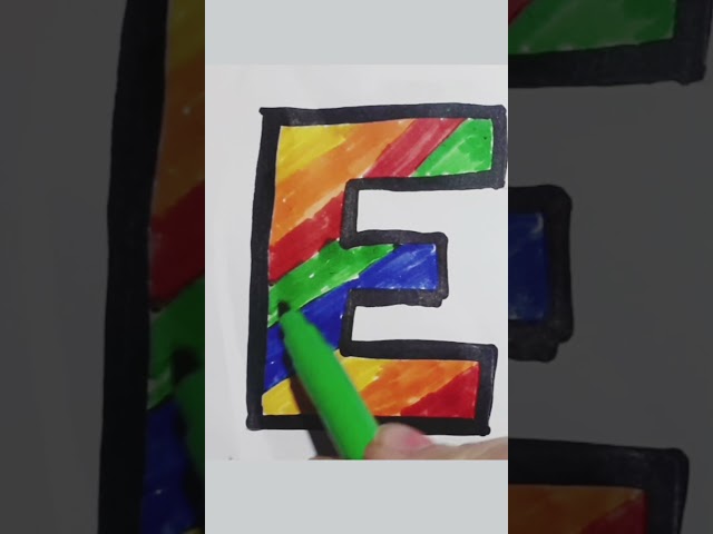 Satisfying coloring Alphabet E #satisfying #easydrawing #toddlerlearning #coloringforkids
