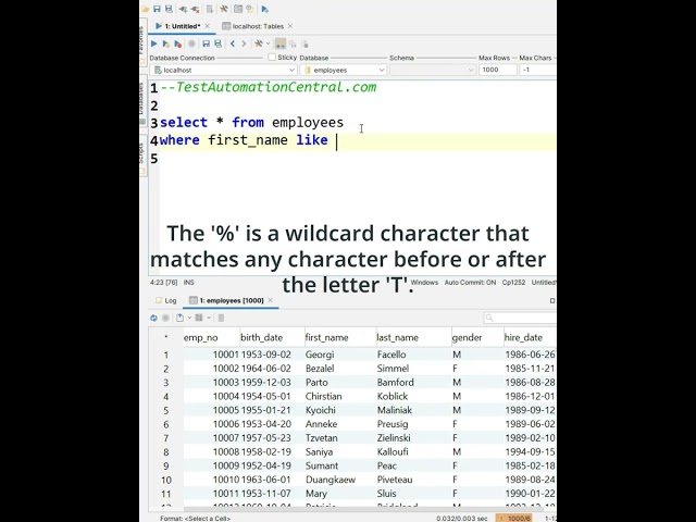 SQL Query To Print the Details of Employees Whose first_name ends with 't' | #SQL #interview