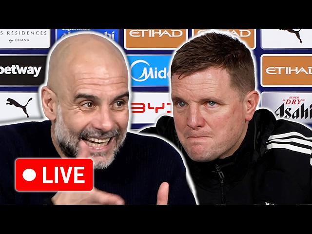 🔴 LIVE | Pep Guardiola and Eddie Howe post-match press conference | Manchester City 2-1 Newcastle
