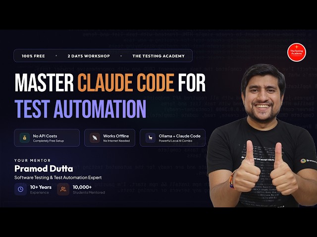 Master Claude Code as Manual Tester / Test Automation(with Ollama)(FREE) | QASKills.sh 