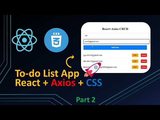 "React To-Do List App Tutorial (Part 2) | Beginner Project with Axios"