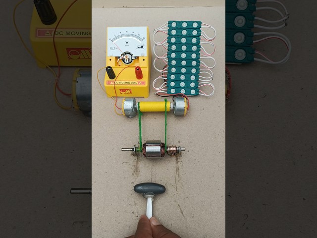 DIY Project: Magnet 🧲 Spins 775 Armature → 2 Generators ⚡ → 30 LEDs 💡 | DC Moving Coil Meter Test