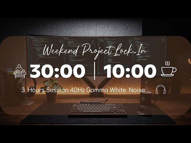 Minimalist Code Setup ☁️ 3H 40Hz Gamma Pomodoro 30/10