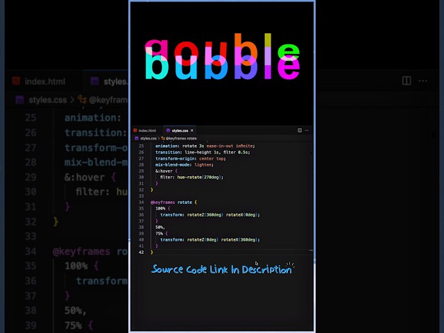 ✨ Double Bubble CSS Text Flipping Animation | HTML & CSS Tutorial 💻 #html #css #animation #shorts