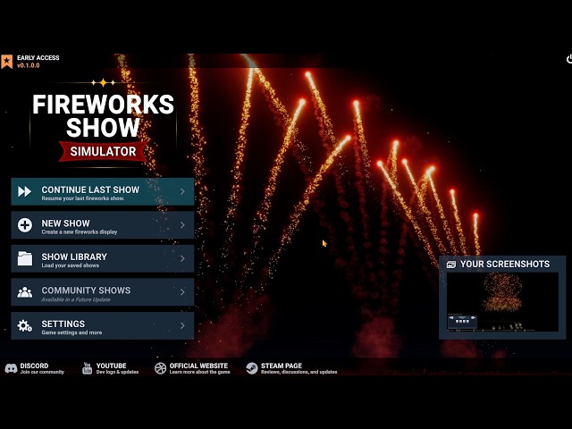 Fireworks Show Simulator | Full Gameplay So Far | 2 Maps, Show Library, Settings & More Controls