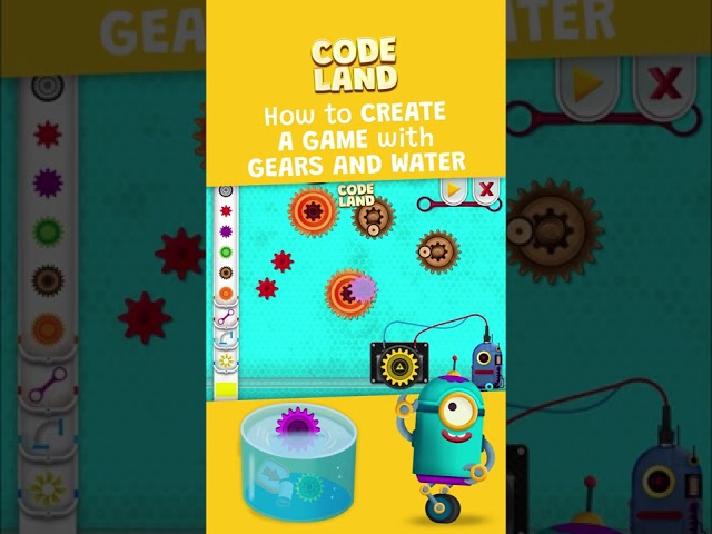 Create Gears & Water. Gears game - Code Land
