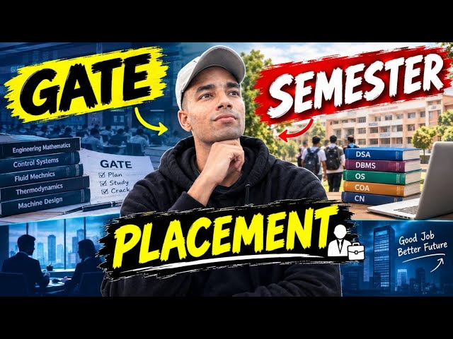 GATE Preparation || GATE vs placement || #1million  #gate #placements #semester 