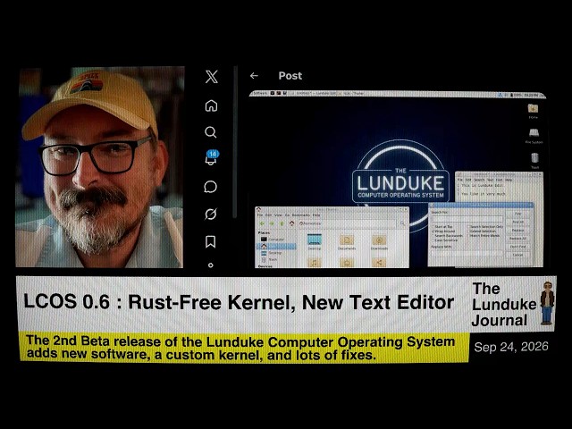 LCOS 0.6 : Rust-Free Kernel, New Text Editor