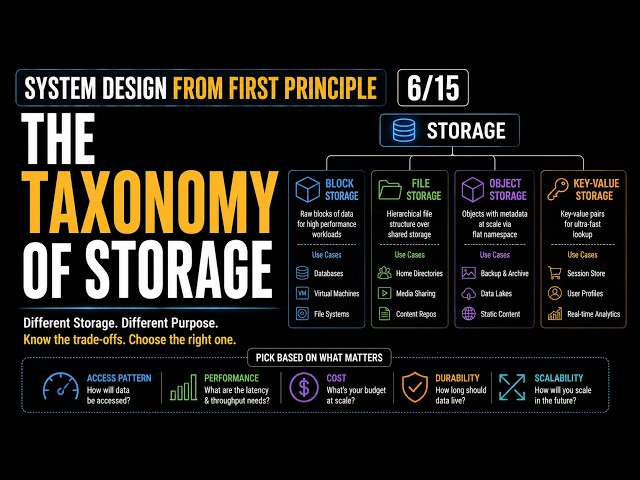 System Design from First principal [6/15]l: The Taxonomy of Storage