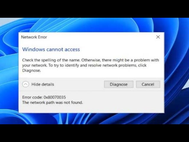 Windows 10 - Network Path Was Not Found 08x80070035 Possible Fix