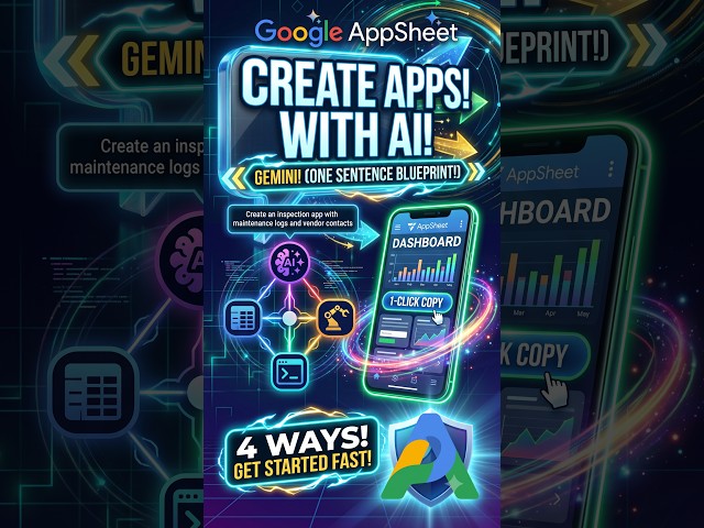 How to Use Gemini to Auto-Generate AppSheet Apps 🚀📱 #shorts #appsheet #google #mobileapp #nocode