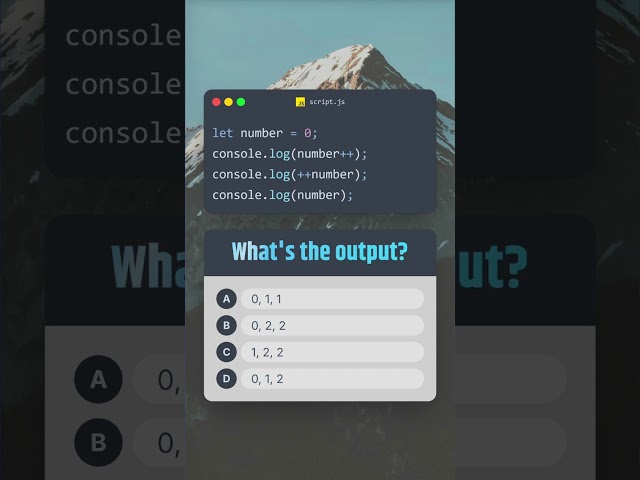 Solve this JS increment puzzle: What's the output? 🤔 #JavaScript #CodingQuiz #WebDev