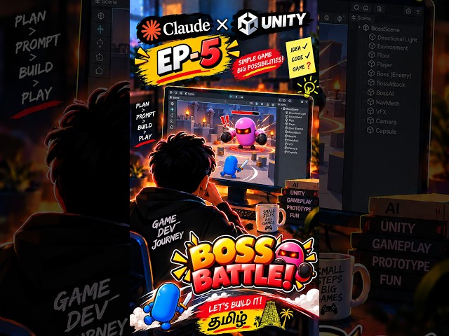 Claude AI-la Boss Enemy Create Panniten! 👹🔥 | AI Game Development Tamil | EP-5 #shorts
