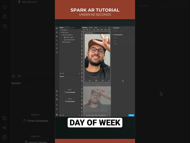 Day of Week Filter - Under 60 Seconds! | Spark AR Studio Shorts Tutorial