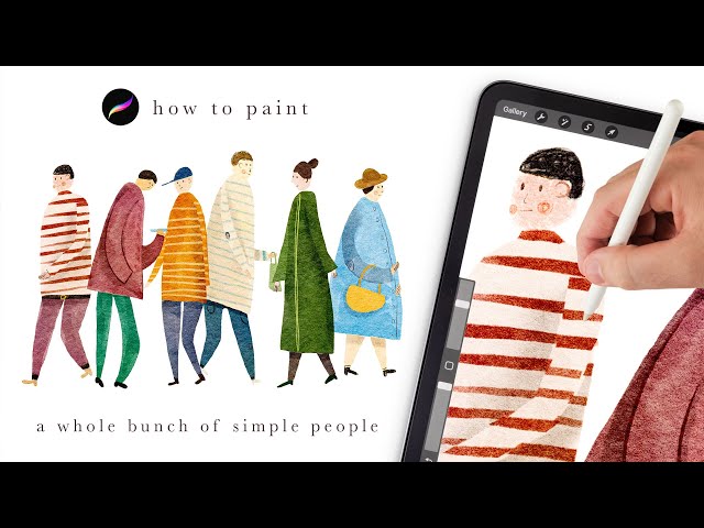 Paint simple people with me 🥰 Illustration tutorial. Procreate tips and tricks for beginners