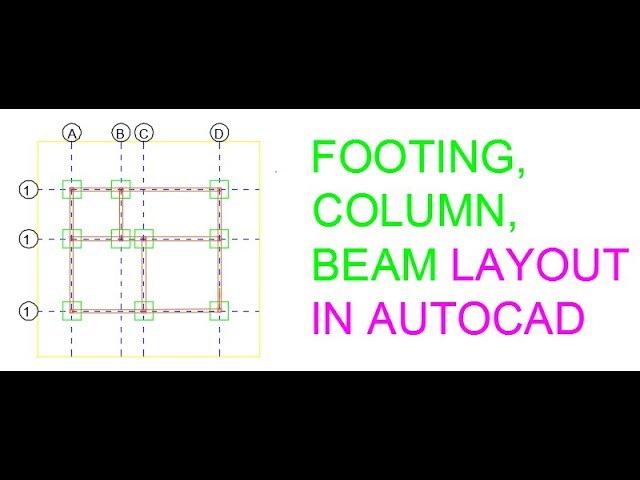 autocad tutorial-how to create footing column and beam layout in tamil