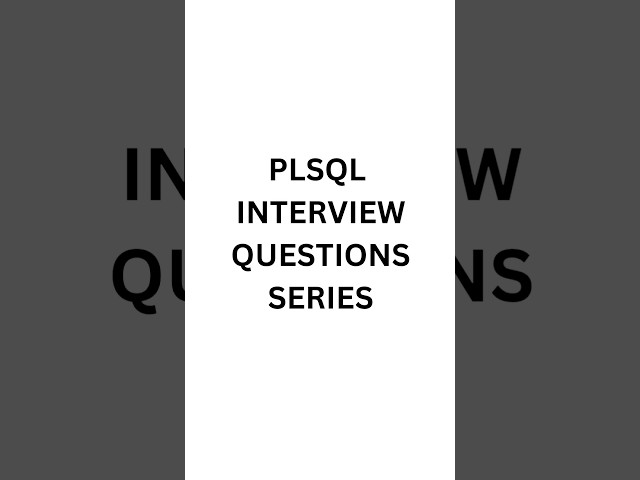 Top 36 PL/SQL Interview Questions You Must Know | Oracle PL/SQL #sql #plsql #interview #sqldeveloper