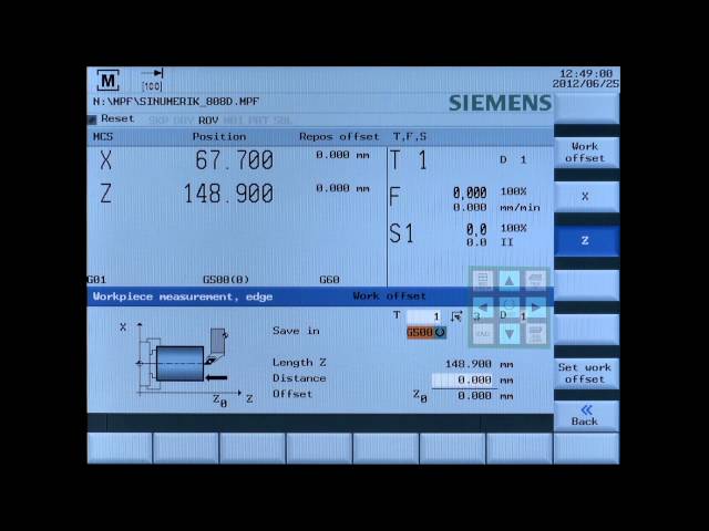 SINUMERIK 808D Tutorial Turning Part 8 - Workpiece setup controller