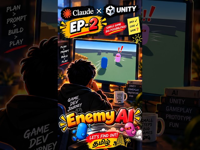 Claude AI-ku Enemy AI Create Panna Sonna… WALL-KULLA POIDUCHU! 😂 | AI Game Dev Tamil | EP-2 #shorts