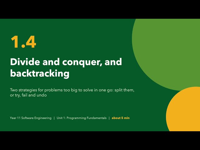 01.04: Divide and Conquer and Backtracking in Software Engineering (Year 11)