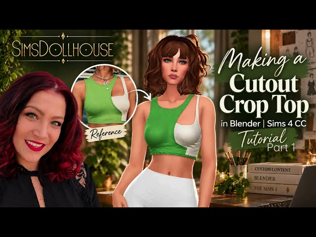 Sims 4 CC Tutorial | Making a Cutout Crop Top in Blender 5.0 (Part 1)