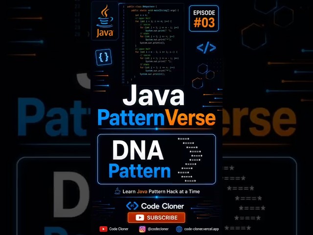 🧬 DNA Pattern in Java 🤯 | Java Patternverse episode 3 | Java Helix DNA Animation Pattern | #shorts