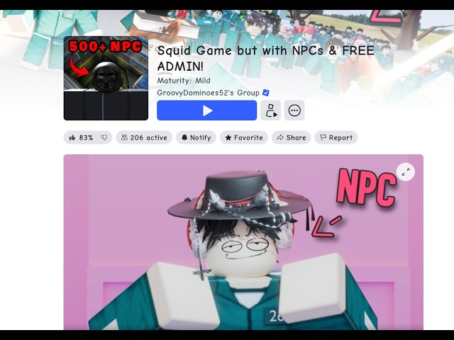 Squid Game but with NPCs & FREE ADMIN! stream