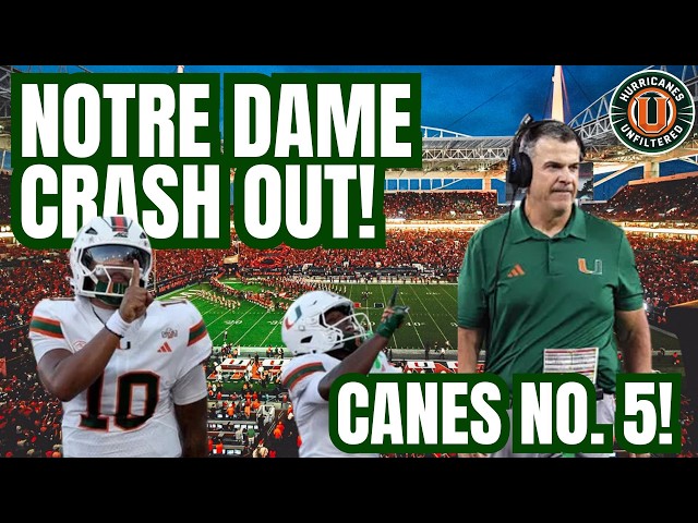 Miami Jumps to No. 5 in AP and Coach's Polls While Notre Dame Fans CRASH OUT with F-Miami Chant!