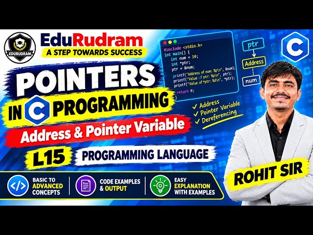 Pointers in C Programming | Address & Pointer Variable | Programming Language | L15 | Rohit Sir