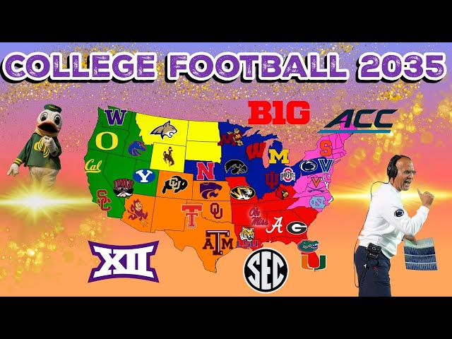 This is College Football Conference Realignment in 2035