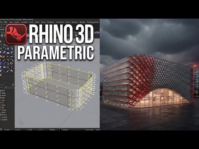 Rhino 3d tutorial | Model a Parametric Facade  (Step-by-Step)