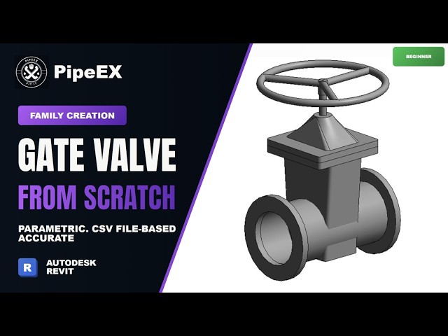 Revit MEP Tutorial: Create a Parametric Gate Valve Family with adptive handwheel.