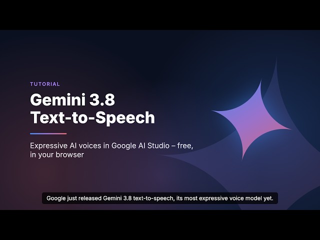 How to Use Gemini 3.8 Text-to-Speech in Google AI Studio (Free)