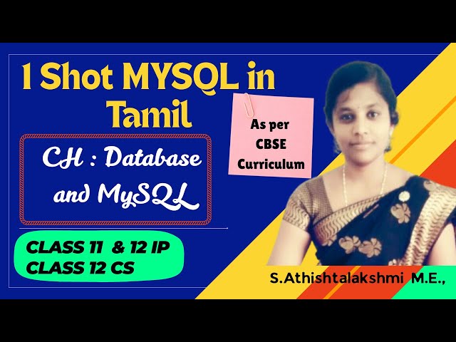 MySQL one shot - CBSE Class 12 CS/IP