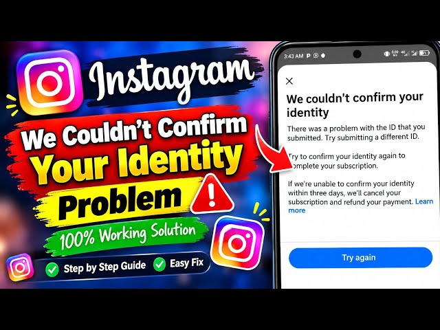 Fix Instagram “We Couldn't Confirm Your Identity” Problem 😱 | Instagram Identity Verification Error