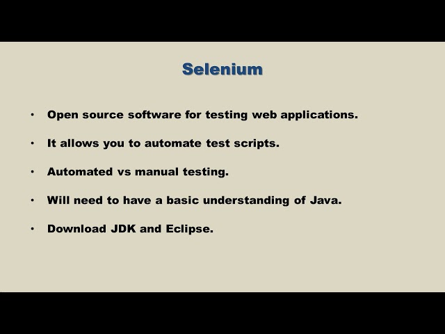 Selenium Tutorial for Beginners - 1 - Introduction