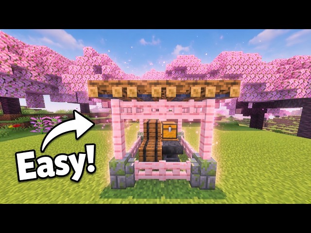 Minecraft: Easy Cherry Blossom Outdoor Storage