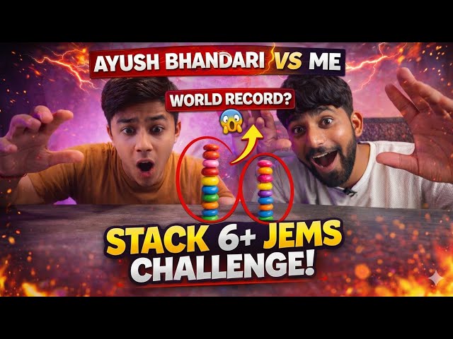 😱 I Broke The World Record? Stacking 6+ Jems! (Ayush Bhandari vs Me)