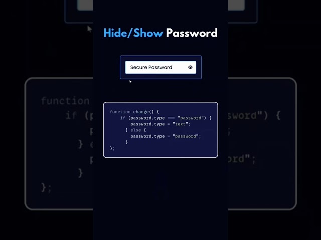 HTML Password Form Tutorial 🔐 | Create Login Input in Seconds #Shorts #htmlcss #html #css